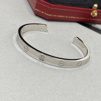 ¡®Veyra Jewelry¡¯LOVE BRACELET 6.1MM 1 DIAMOND OPEN CUFF