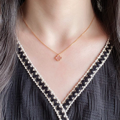 ¡®Veyra Jewelry¡¯CLOVER 15MM PINK MOTHER-OF-PEARL SINGLE FLOWER NECKLACE