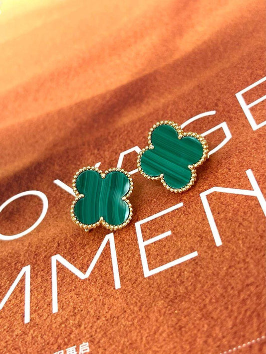 [Veyra Jewelry] CLOVER LARGE (20mm) 1 MOTIFS GREENER MOP STUD EARRINGS