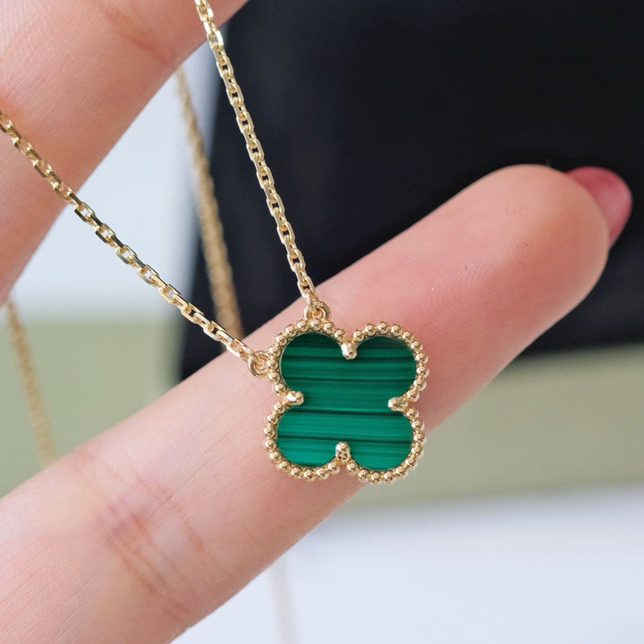 ¡®Veyra Jewelry¡¯CLOVER 15MM MALACHITE SINGLE FLOWER  NECKLACE
