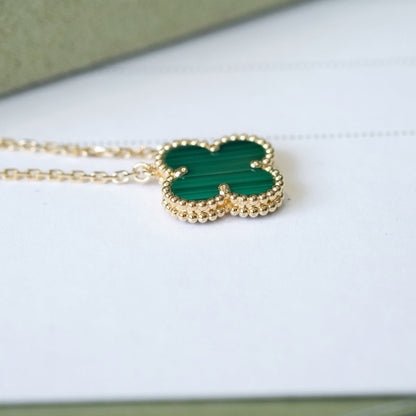 ¡®Veyra Jewelry¡¯CLOVER 15MM MALACHITE SINGLE FLOWER  NECKLACE