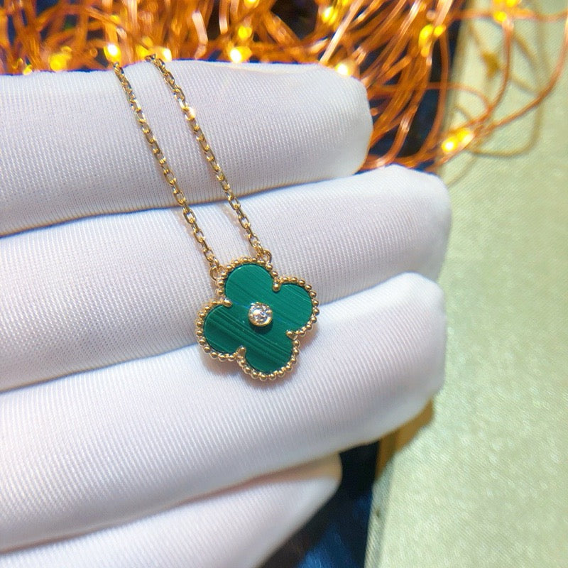 ¡®Veyra Jewelry¡¯CLOVER 15MM DIAMOND TURQUOISE NECKLACE