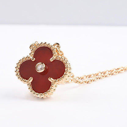 ¡®Veyra Jewelry¡¯CLOVER 15MM DIAMOND CARNELIAN NECKLACE