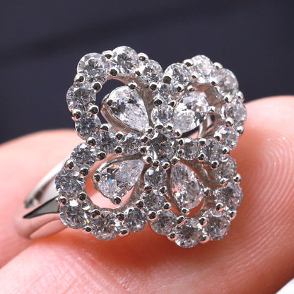 ¡®Veyra Jewelry¡¯LOOP RING FULL MOTIF DIAMOND 16MM SILVE