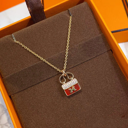 ¡®Veyra Jewelry¡¯CONSTANCE RED PEDANT PINK GOLD NECKLACE