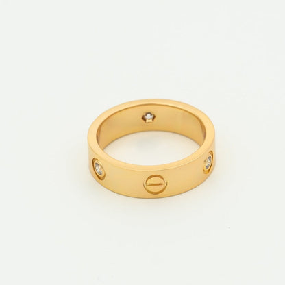 ¡®Veyra Jewelry¡¯LOVE RING 5.5MM 3 DIAMONDS PINK GOLD