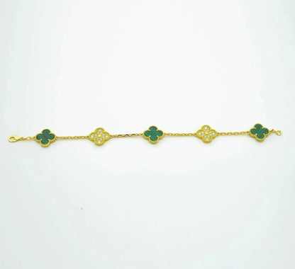 [Veyra Jewelry]New  CLOVER 5 MOTIF MALACHITE BRACELET COLLECTION