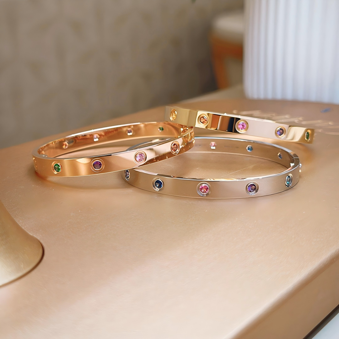 [Veyra Jewelry]2026 RAINBOW LOVE BRACELET 6.1MM  10 DIAMONDS