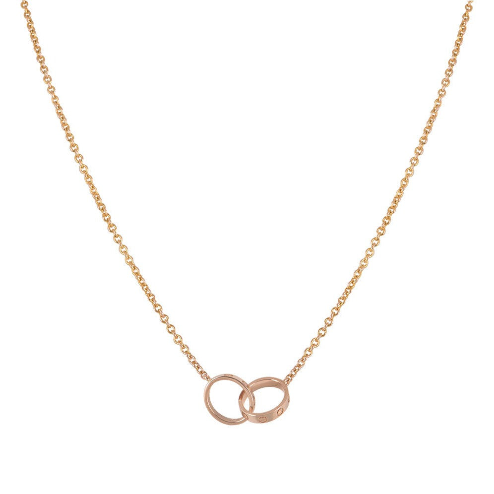 ¡®Veyra Jewelry¡¯LOVE NECKLACE DOUBLE RING PINK GOLD