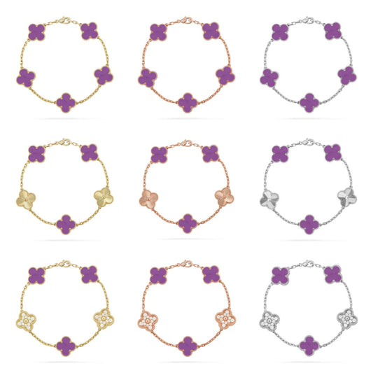 [Veyra Jewelry]New  CLOVER 5 MOTIF VIOLET BRACELET COLLECTION