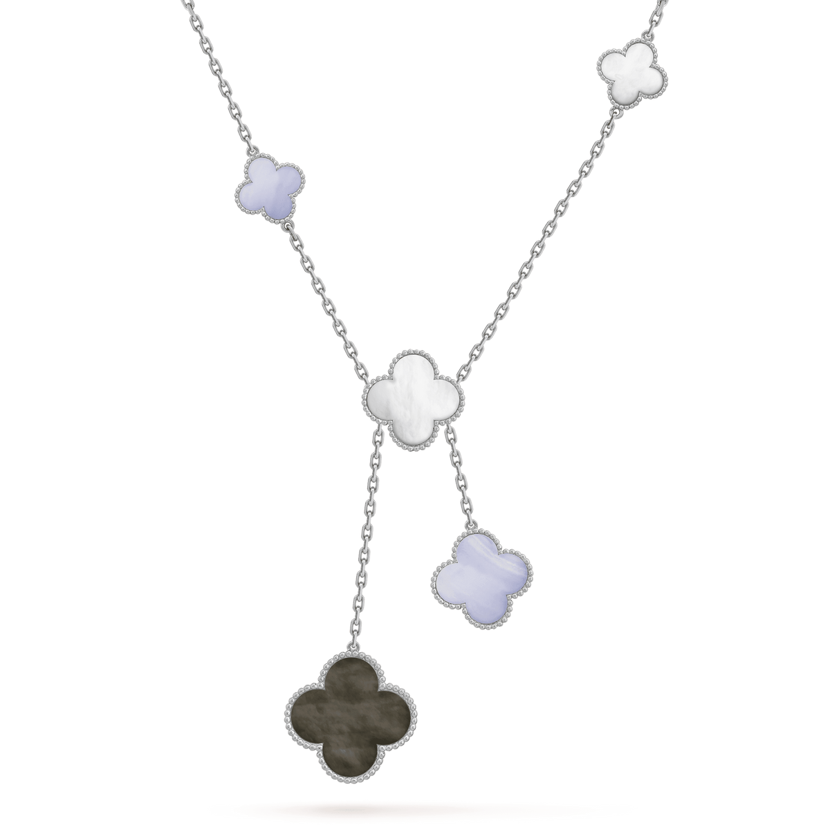 ¡®Veyra Jewelry¡¯CLOVER MOP CHALCEDONY NECKLACE SILVER 6 MOTIF