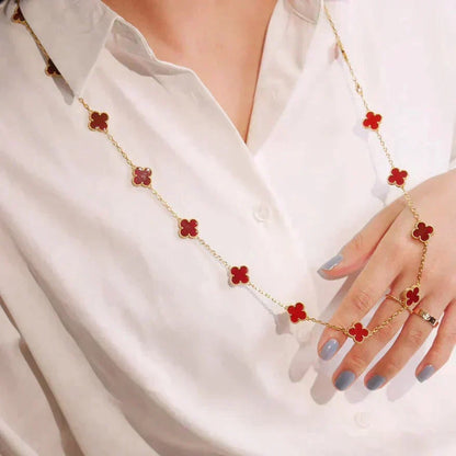 ¡®Veyra Jewelry¡¯CLOVER 20 MOTIFS CARNELIAN NECKLACE