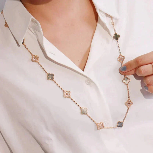 ¡®Veyra Jewelry¡¯CLOVER 20 MOTIFS DARK MOP DIAMOND  NECKLACE