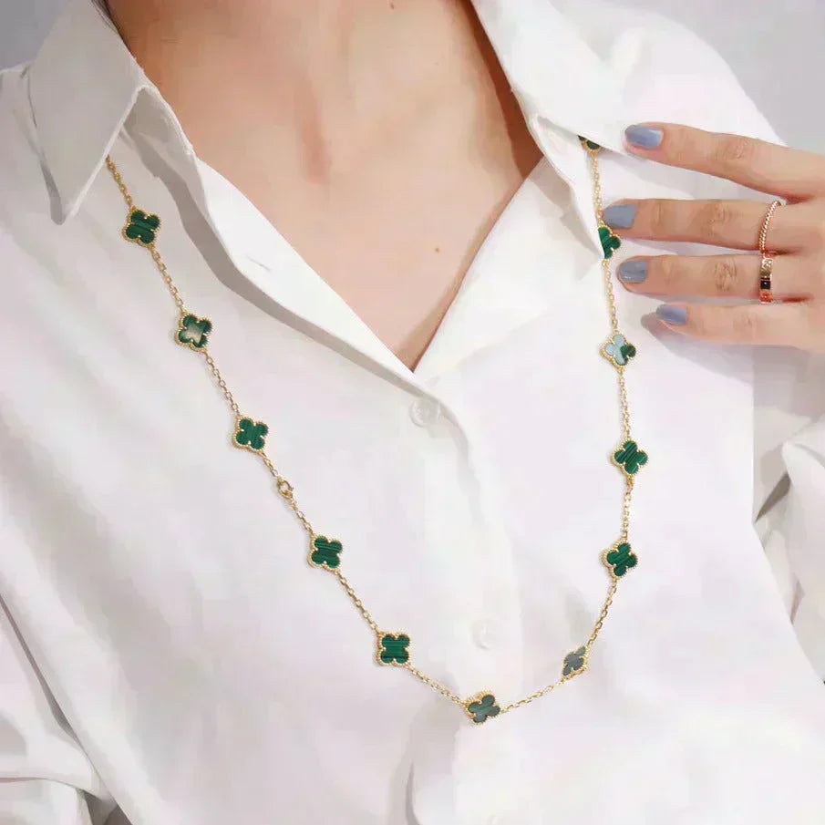 ¡®Veyra Jewelry¡¯CLOVER 20 MOTIFS MALACHITE GOLD