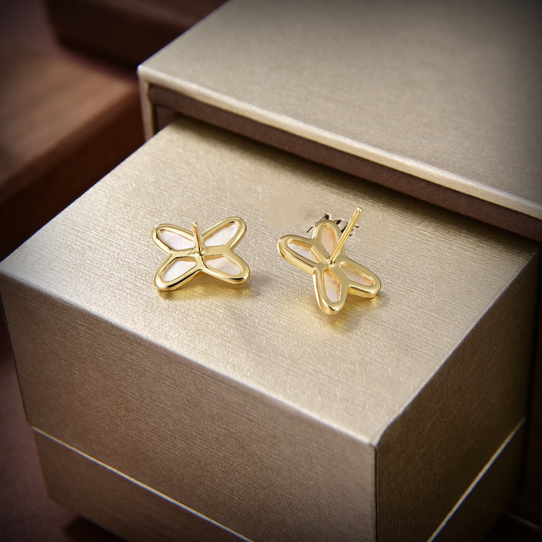 ¡®Veyra Jewelry¡¯JEUX DE WHITE MOP GOLD DIAMOND EARRINGS