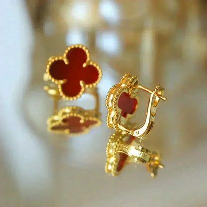 ¡®Veyra Jewelry¡¯CLOVER MEDIUM 1 MOTIFS CARNELIAN  EARRINGS