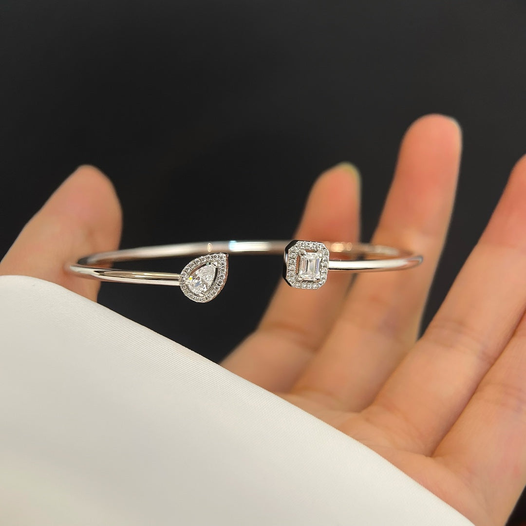 [Veyra Jewelry]JONC FLEX MY TWIN TOI & MOI SILVER DIAMOND BRACELET
