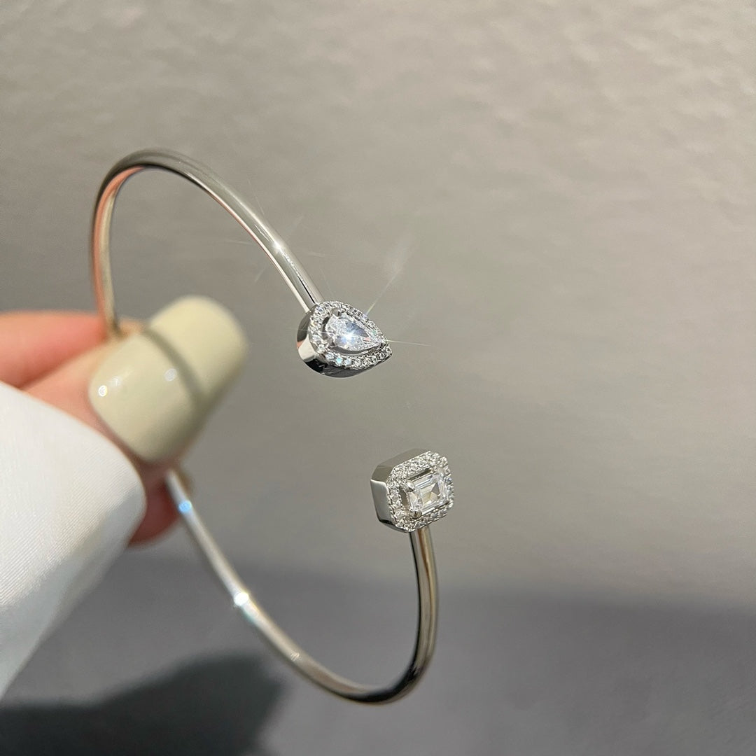 [Veyra Jewelry]JONC FLEX MY TWIN TOI & MOI SILVER DIAMOND BRACELET