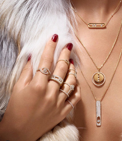 [Veyra Jewelry]LUCKY MOVE PM NECKLACE PINK GOLD DIAMOND