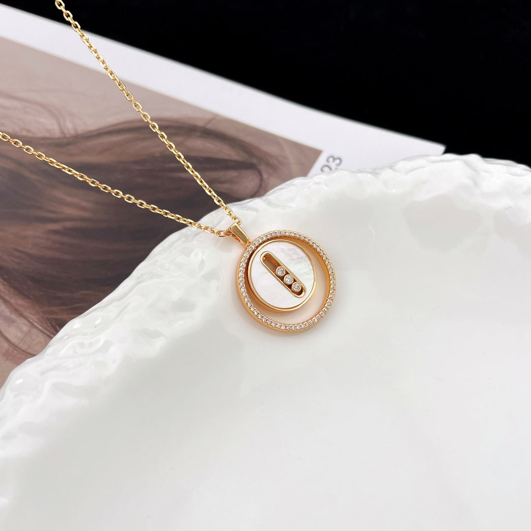 [Veyra Jewelry]LUCKY MOVE MM NACRE BLANCHE DIAMOND NECKLACE