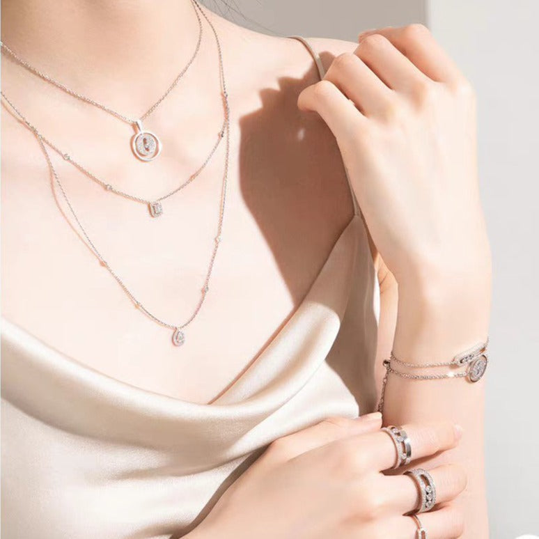 [Veyra Jewelry]LUCKY MOVER PM PAVED NECKLACE
