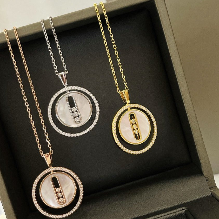 [Veyra Jewelry]LUCKY MOVE MM NACRE BLANCHE DIAMOND NECKLACE