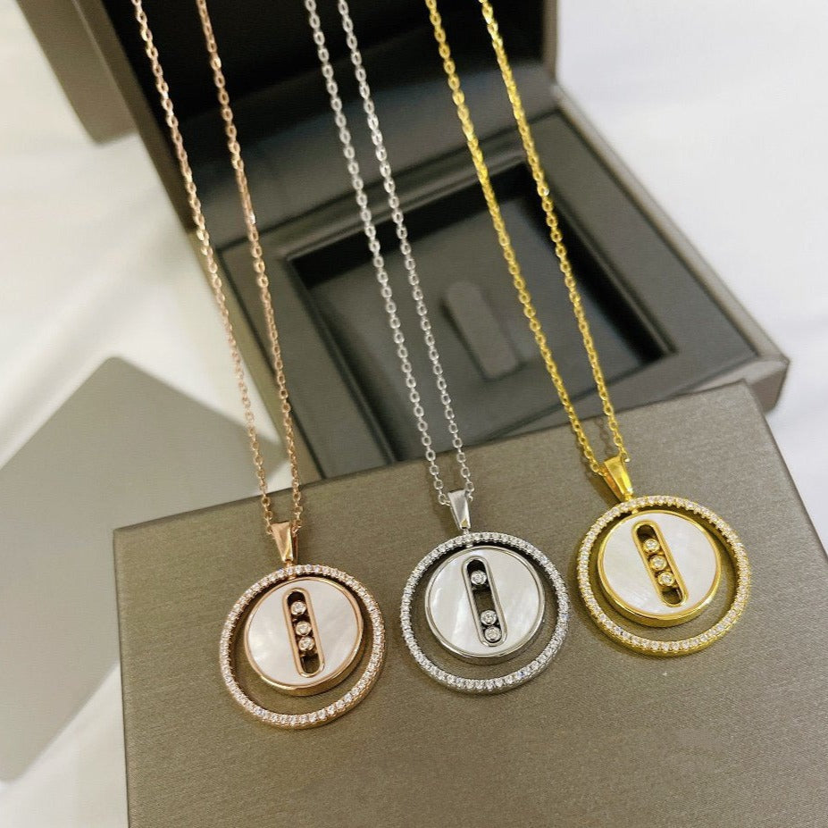 [Veyra Jewelry]LUCKY MOVE MM NACRE BLANCHE DIAMOND NECKLACE