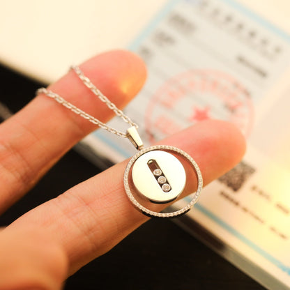 [Veyra Jewelry]LUCKY MOVE MM SILVER DIAMOND NECKLACE