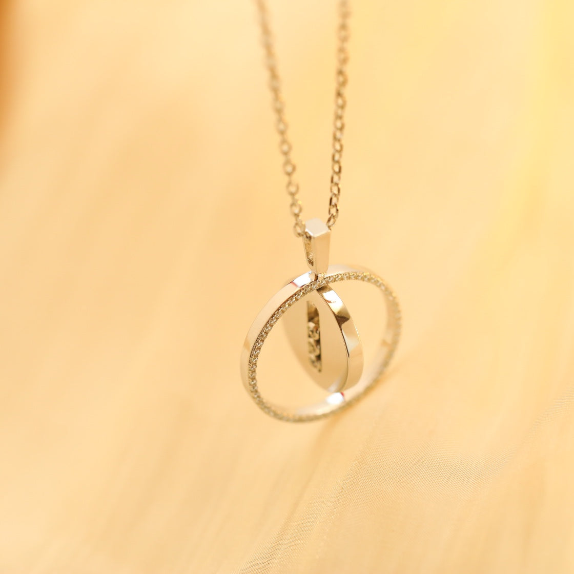[Veyra Jewelry]LUCKY MOVE MM SILVER DIAMOND NECKLACE