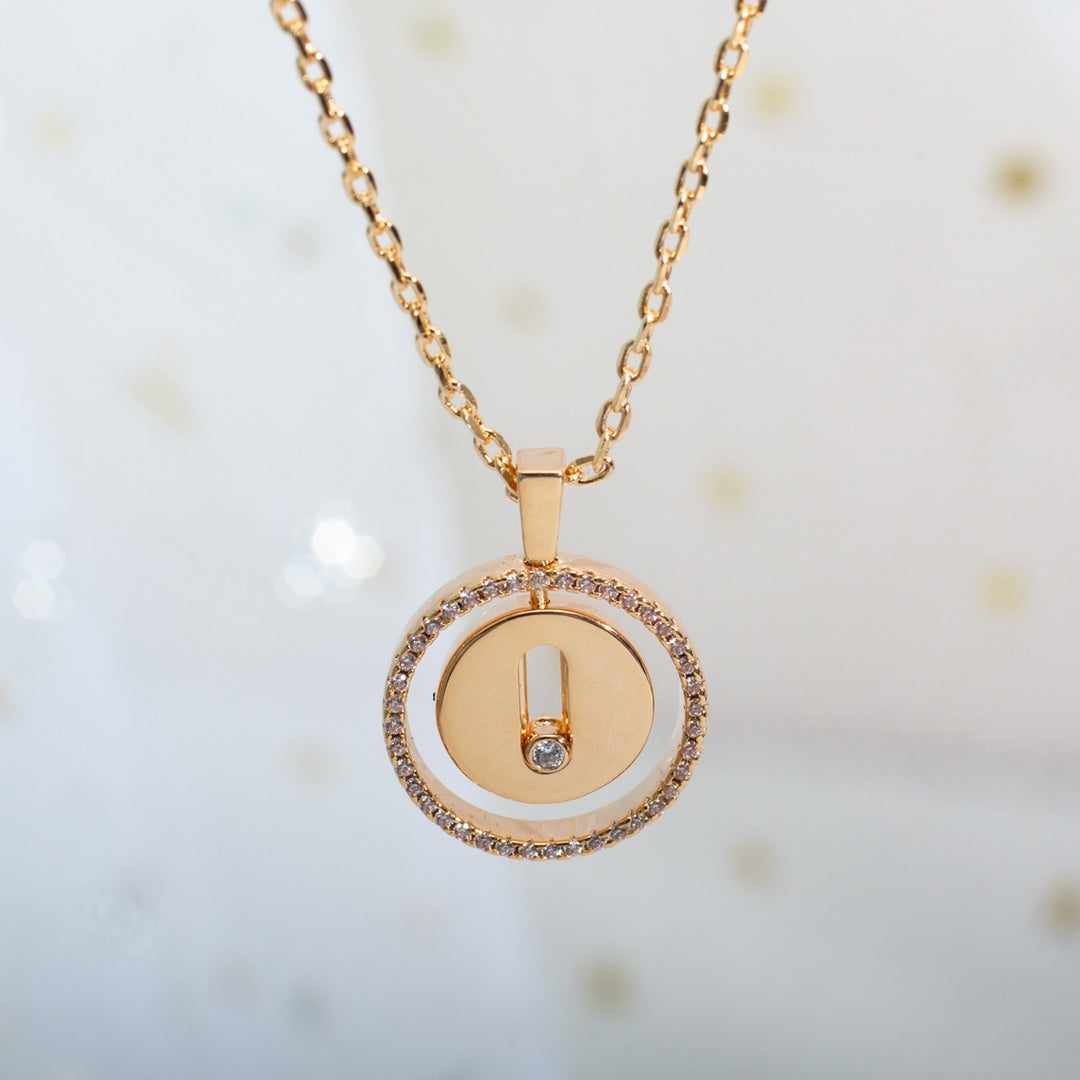 [Veyra Jewelry]LUCKY MOVE PM NECKLACE PINK GOLD DIAMOND