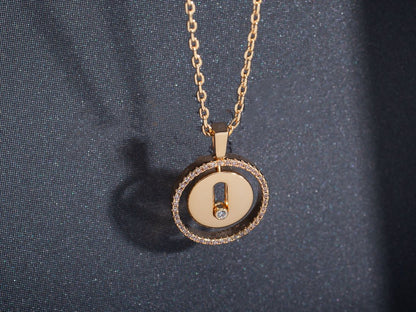 [Veyra Jewelry]LUCKY MOVE PM NECKLACE PINK GOLD DIAMOND
