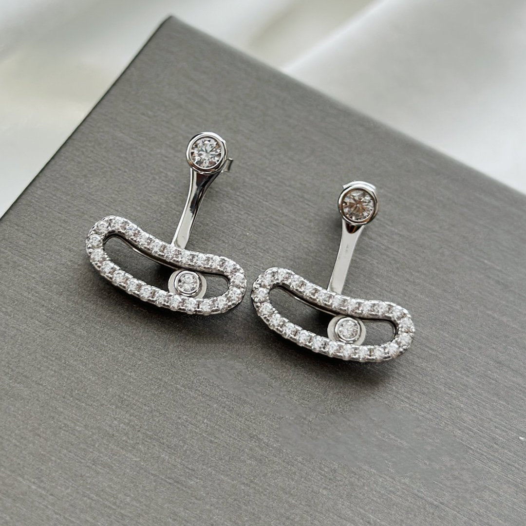 [Veyra Jewelry]MOVE UNO SILVER DIAMOND EARRINGS