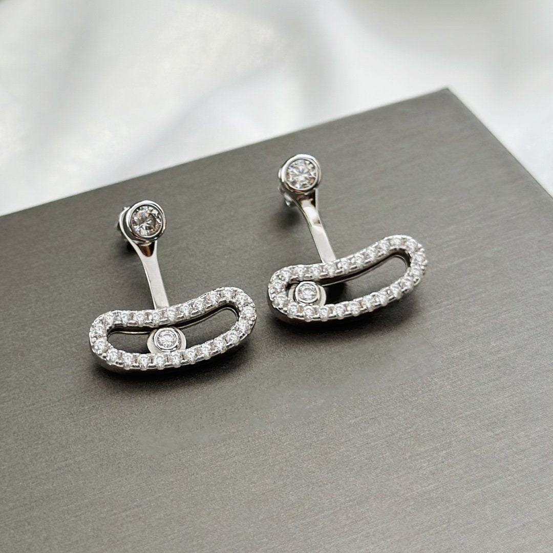 [Veyra Jewelry]MOVE UNO SILVER DIAMOND EARRINGS