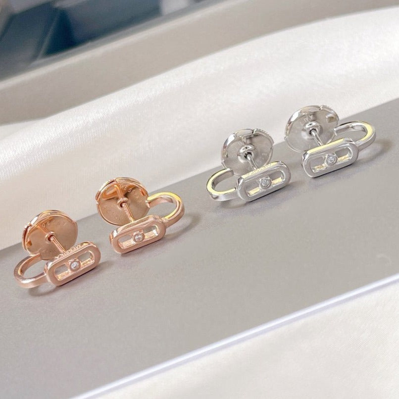 [Veyra Jewelry]CREOLES MOVE UNO MINI 1 DIAMOND EARRINGS