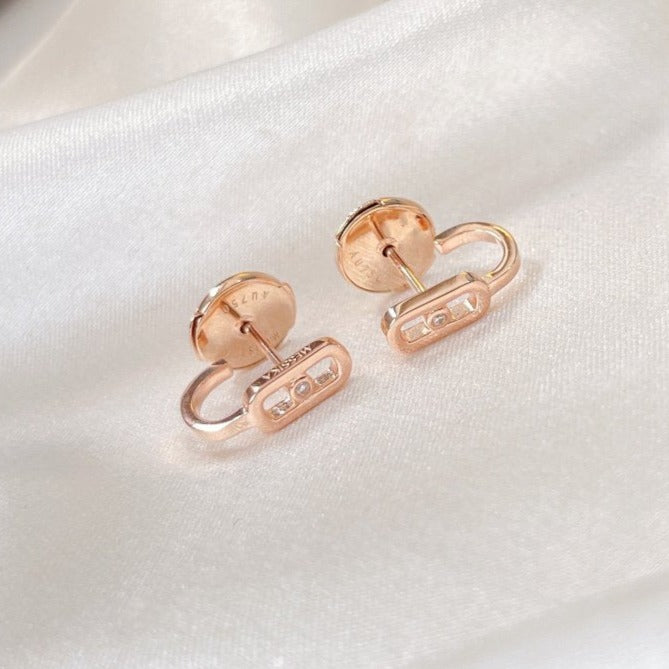 [Veyra Jewelry]CREOLES MOVE UNO MINI 1 DIAMOND EARRINGS