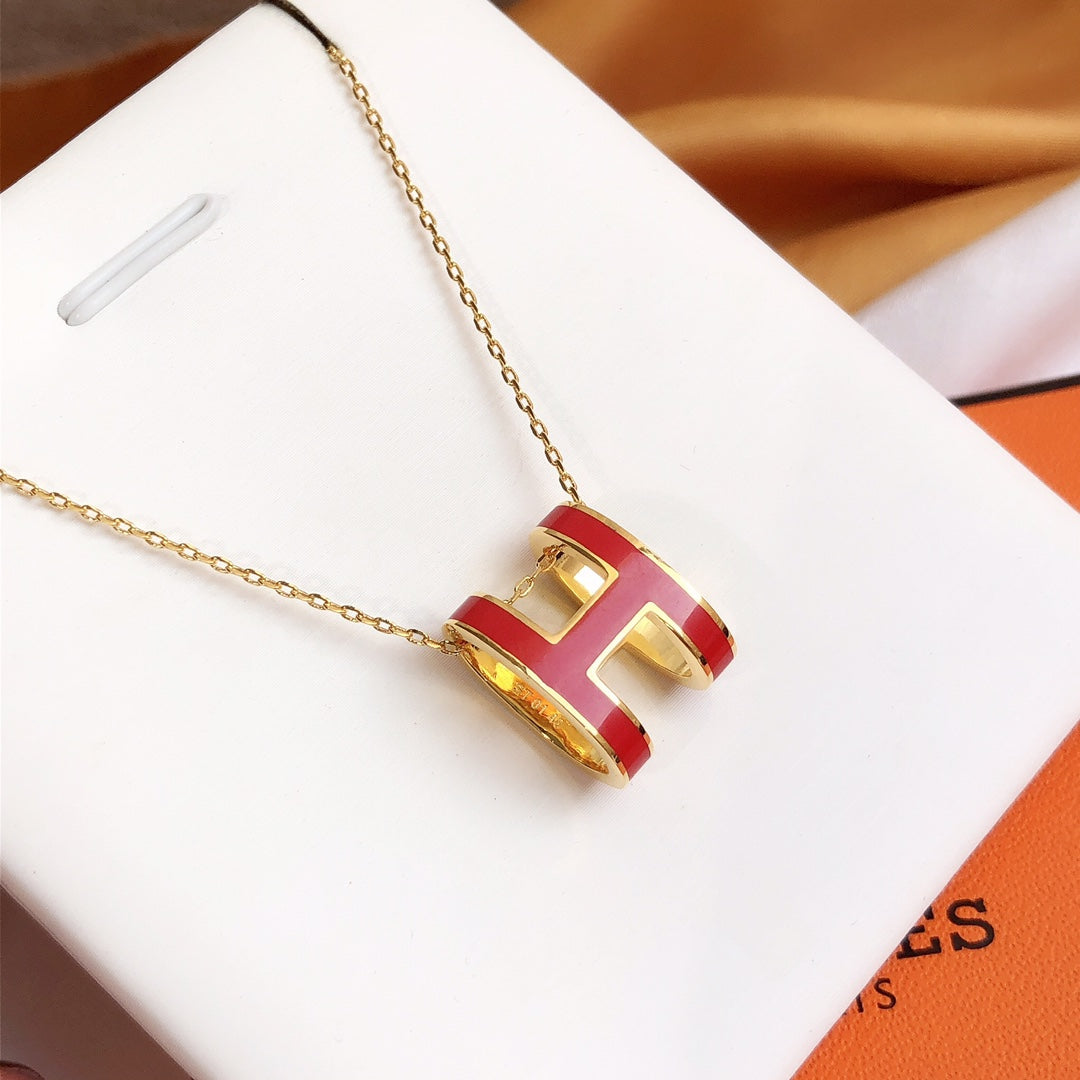 ¡®Veyra Jewelry¡¯HM CLIC RED ENAMEL GOLD NECKLACE