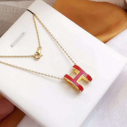 ¡®Veyra Jewelry¡¯HM CLIC RED ENAMEL GOLD NECKLACE