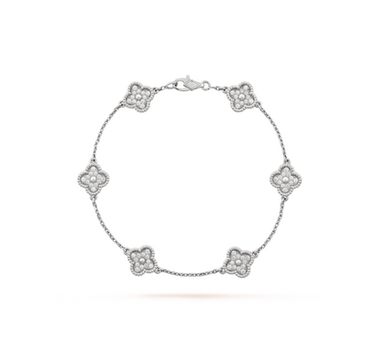 ¡®Veyra Jewelry¡¯CLOVER 6 MOTIF SILVER DIAMOND BRACELET