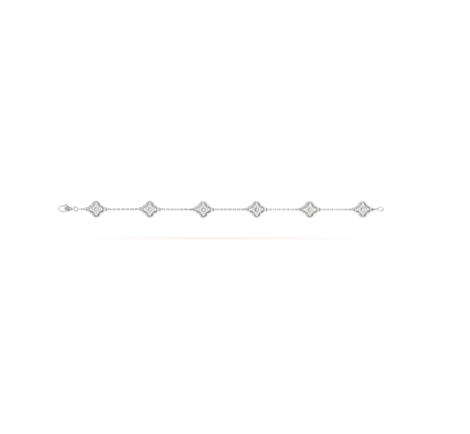¡®Veyra Jewelry¡¯CLOVER 6 MOTIF SILVER DIAMOND BRACELET