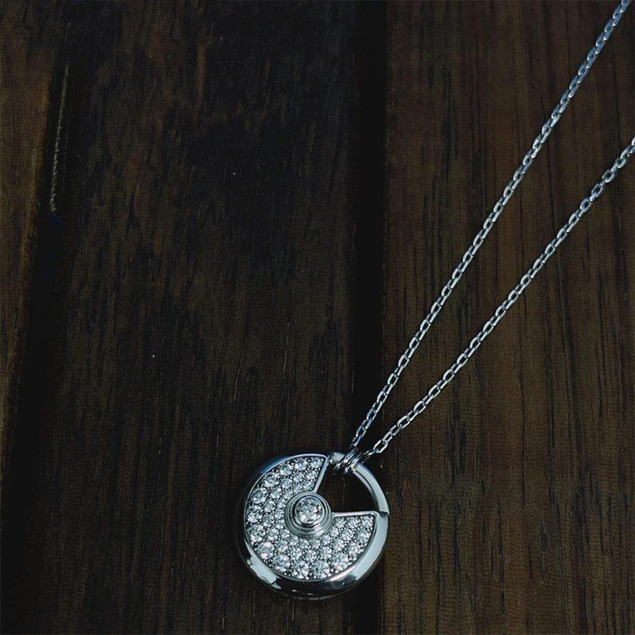 ¡®Veyra Jewelry¡¯AMULETTE SILVER FULL DIAMOND NECKLACE