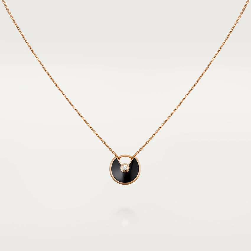 ¡®Veyra Jewelry¡¯AMULETTE ROSE GOLD ONYX NECKLACE