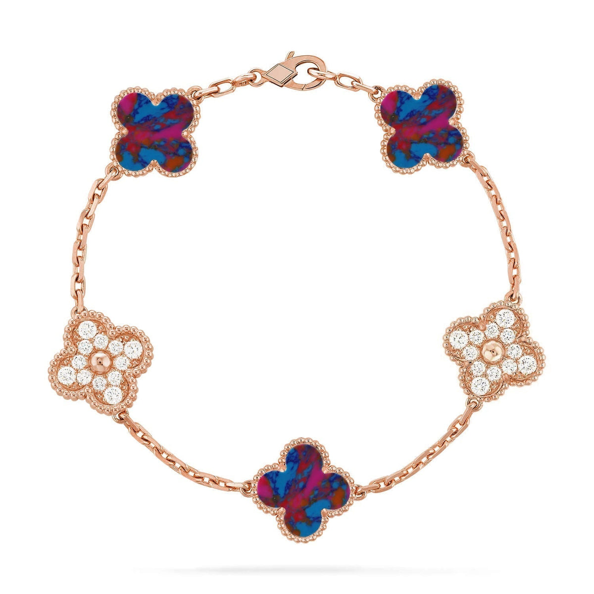 [Veyra Jewelry]New CLOVER 5 MOTIF COLOR GEMSTONES BRACELET COLLECTION
