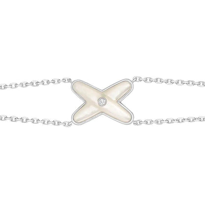 ¡®Veyra Jewelry¡¯JEUX BRACELET WHITE MOP SILVER 1 DIAMOND