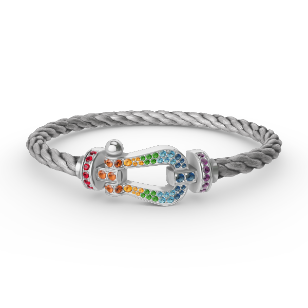 ¡®Veyra Jewelry¡¯FORC LARGE HORSESHOE  COLORED DIAMOND BRACELET SILVER