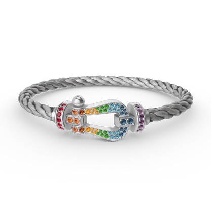¡®Veyra Jewelry¡¯FORC LARGE HORSESHOE  COLORED DIAMOND BRACELET SILVER