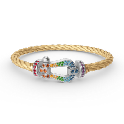 ¡®Veyra Jewelry¡¯FORC LARGE HORSESHOE  COLORED DIAMOND BRACELET SILVER