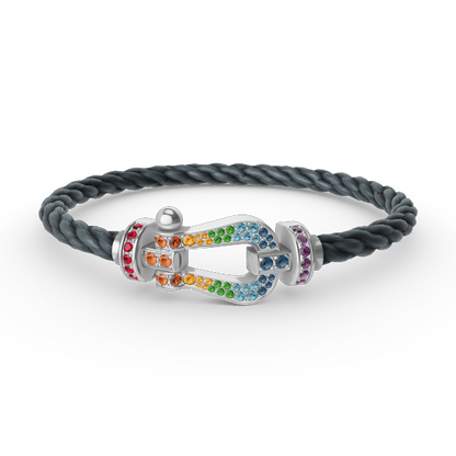 ¡®Veyra Jewelry¡¯FORC LARGE HORSESHOE  COLORED DIAMOND BRACELET SILVER