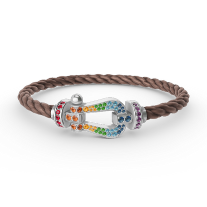 ¡®Veyra Jewelry¡¯FORC LARGE HORSESHOE  COLORED DIAMOND BRACELET SILVER
