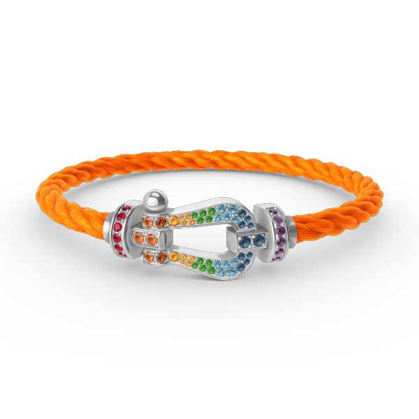 ¡®Veyra Jewelry¡¯FORC LARGE HORSESHOE  COLORED DIAMOND BRACELET SILVER