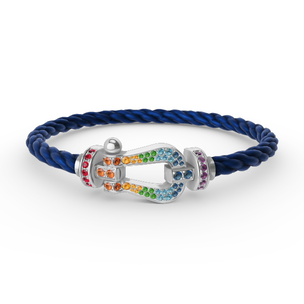 ¡®Veyra Jewelry¡¯FORC LARGE HORSESHOE  COLORED DIAMOND BRACELET SILVER